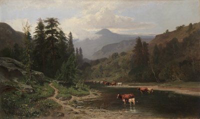 Paesaggio montano con bestiame, 1879 da William Keith